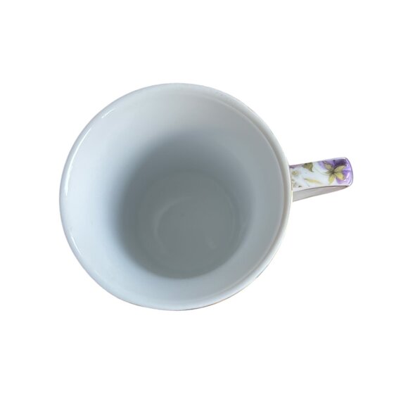 PRINCESS MARY ANNE Porcelain Collection Mug Purple Flowers 4" Gold Rim 8oz - Picture 7 of 8